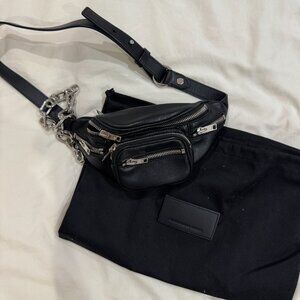 Alexander Wang Attica Black Leather Mini Fanny Waist Pack Bag